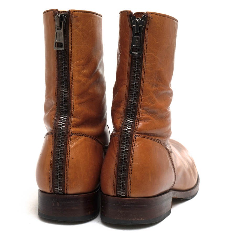 AKM エイケイエム バックジップブーツ 196 back zip boots italian cow