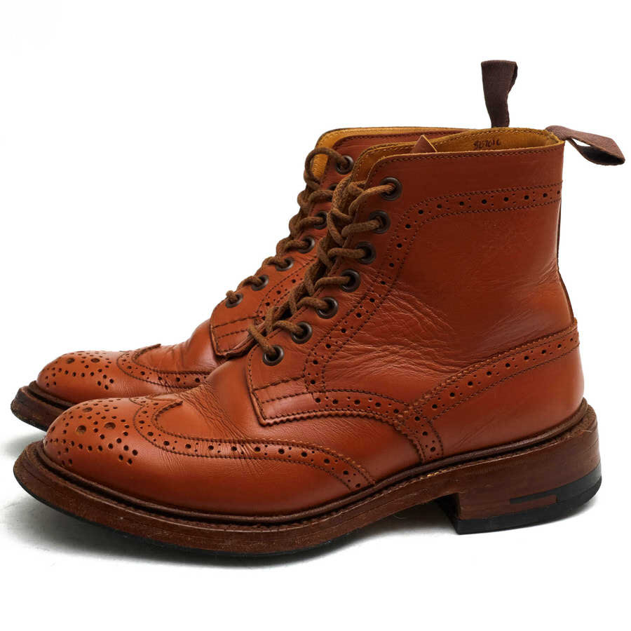 Tricker's トリッカーズ レースアップブーツ L2508 MALTON Brogue Boots モールトン 牛革 カーフ メダリオン_画像1