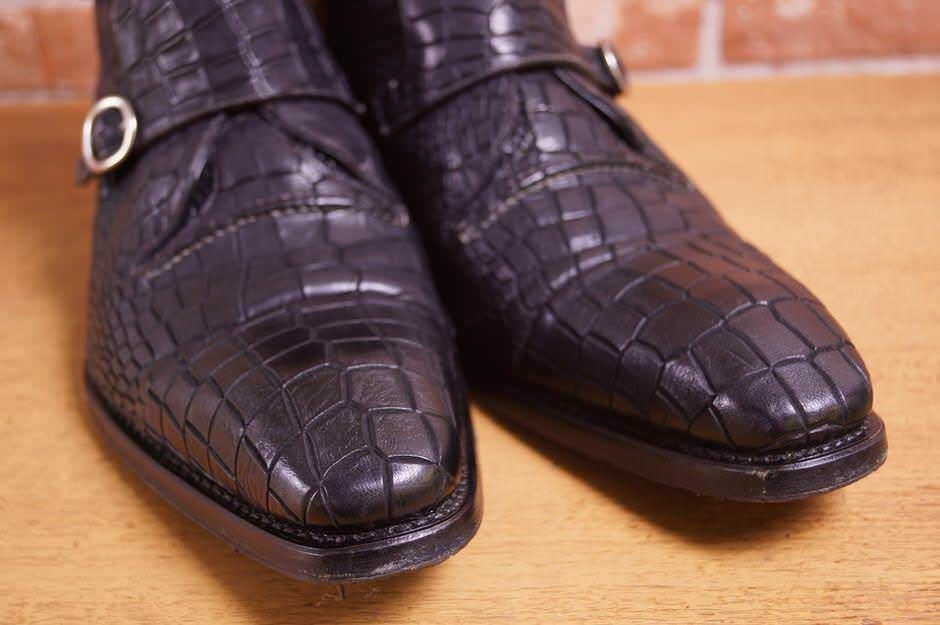 HARRIS ハリス ブーツ 652 100th Anniversary Special Edition Croc Boots クロコダイル チャッカブーツ ダブルモンク_画像3