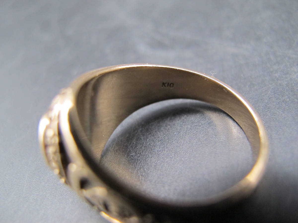 K10 カレッジリング 指輪 19号 オニキス【総重量 10.8g】의 상품 상세