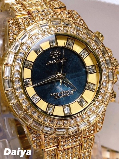 新品 JHARRISON ジョンハリソン 腕時計 正規品 シャイニングソーラー 電波時計 カット8面クリスタルガラス ゴールド メンズ プレゼント