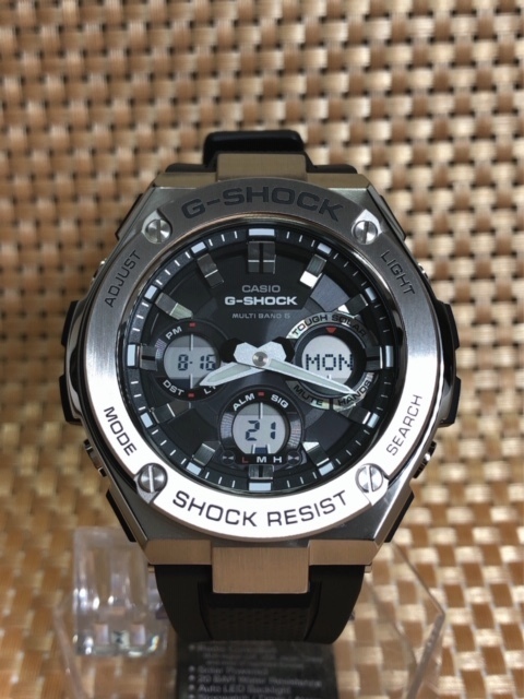 新品 CASIO カシオ 正規品 G-SHOCK ジーショック Gショック 腕時計 電波ソーラー腕時計 アナデジ G-STEEL 多機能腕時計 防水 GST-W110-1A_画像2
