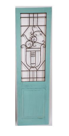 輸入家具 アイアン ウッド ドア ブルー 壁掛けパネル 木製 シャビーシック アンティーク ブロカンテ フレンチ ウォールデコレーション 6985