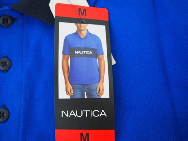 新品■NAUTICA ノーティカ メンズ 半袖 ポロシャツ M ブルー 綿100%_画像4