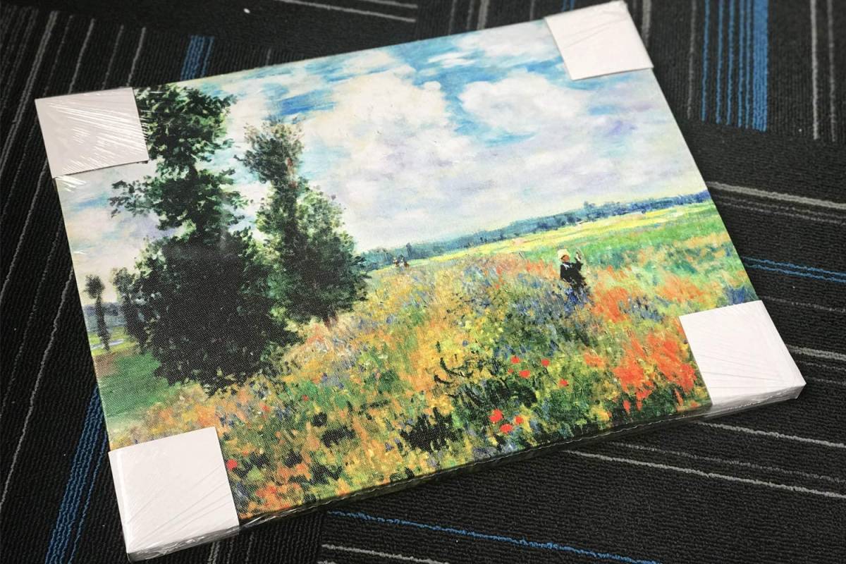 お洒落な アートパネル ”ポピー畑” 模写 モネ 油絵 風景画 インテリア 壁掛け 部屋飾り 装飾画 キャンバス 絵画 風水 美術品 アート