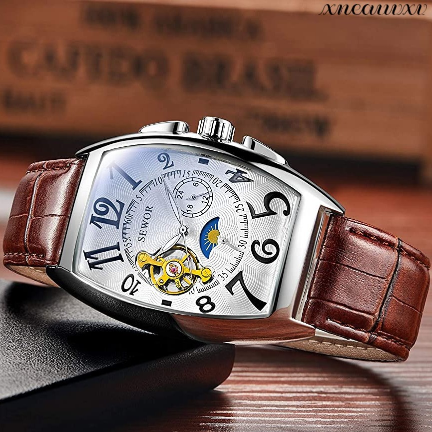 高品質な 腕時計 ホワイト 自動巻き メンズ 革 ウォッチ カジュアル ビジネス 自動 オシャレ モダン 男性 腕時計 プレゼント