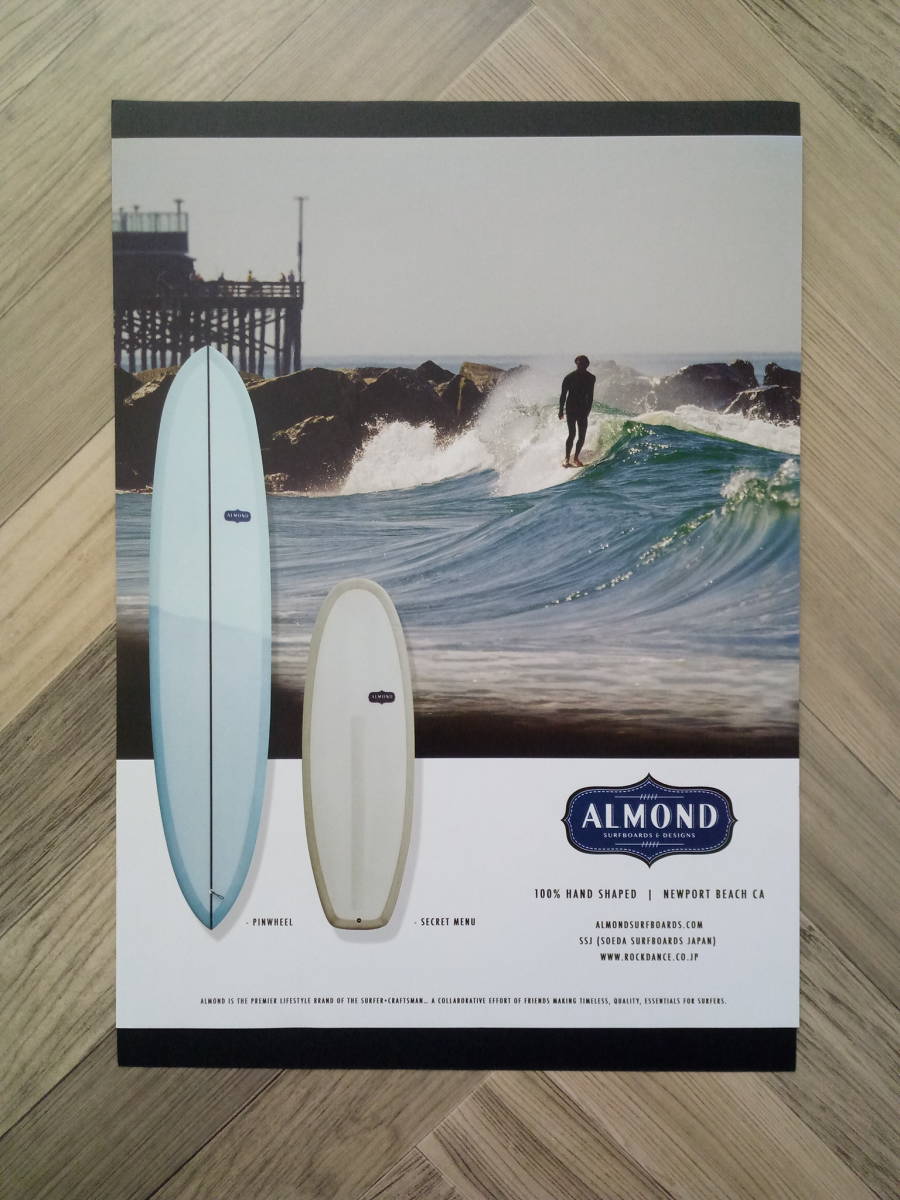 ★Almond Surfboards アーモンド サーフボード広告/ 簡単！入れるだけ額装セット ポスター風デザイン A4サイズ 送料230円～_画像5