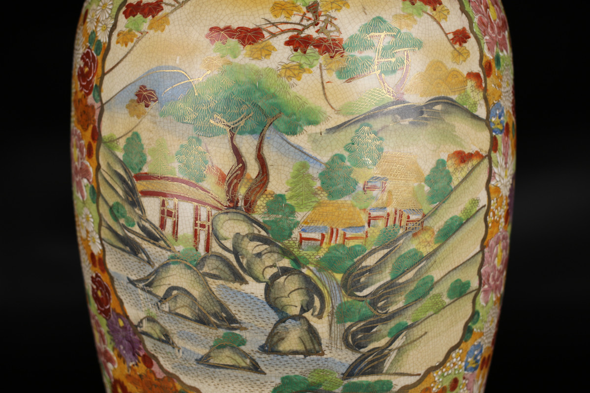 お得最新品 ヤフオク! 色絵 大花瓶 特大 高64cm... - C7941 時代 人気HOT