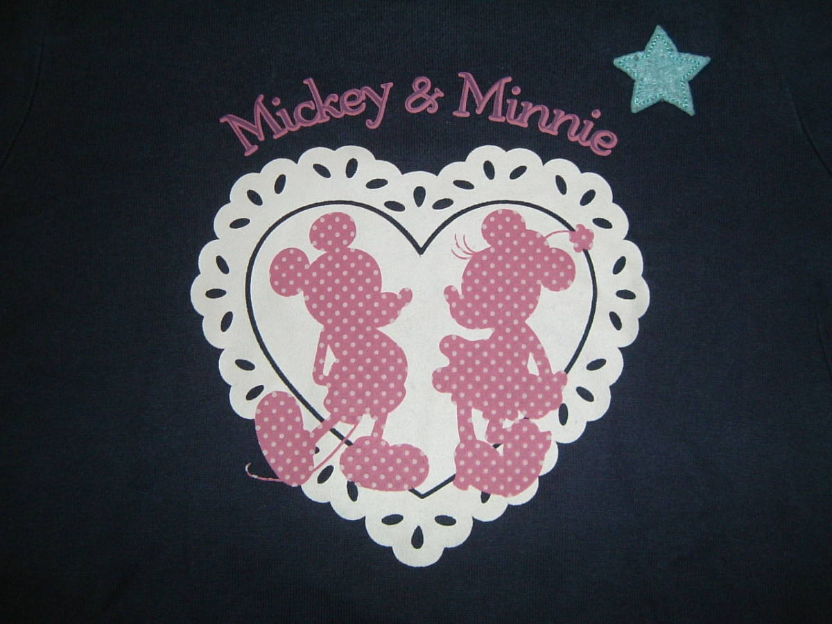  Mickey & minnie принт женщина . футболка с длинным рукавом темно-синий размер 120 б/у 