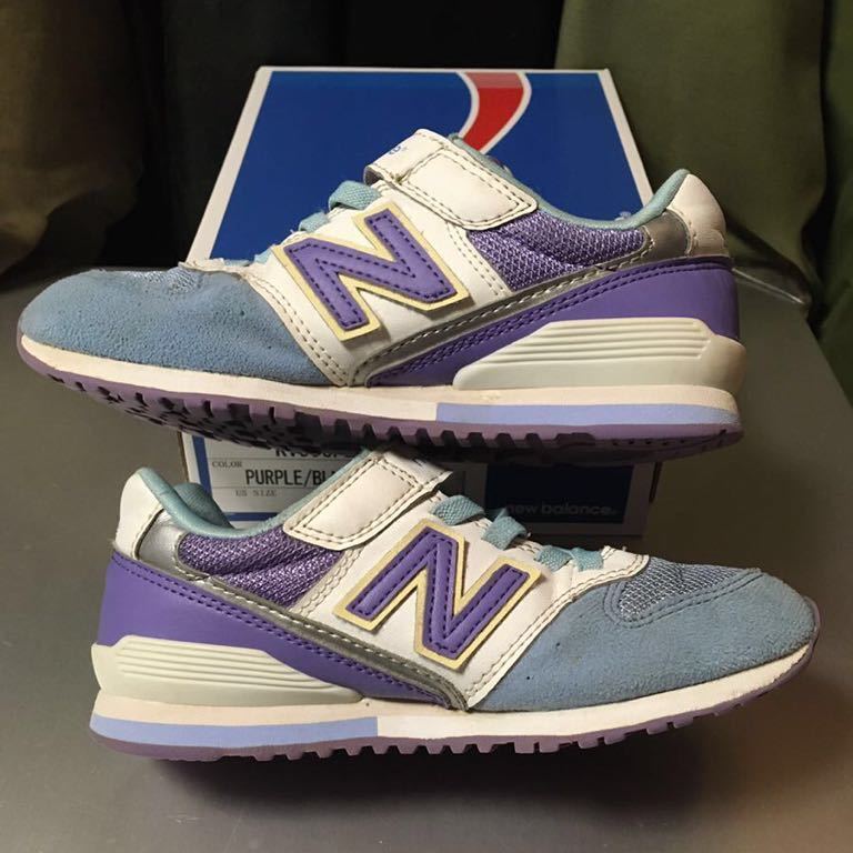 new balance ニューバランス 996 スニーカー キッズ 子ども 女の子 サイズ 19㎝ 紫 水色_画像4