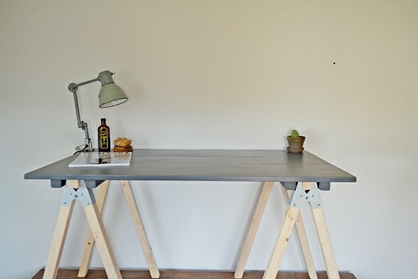 Sawhorse Concrete Table 120 ソーホース コンクリート テーブル 馬脚 什器 アンティーク セメント インダストリアル_画像4