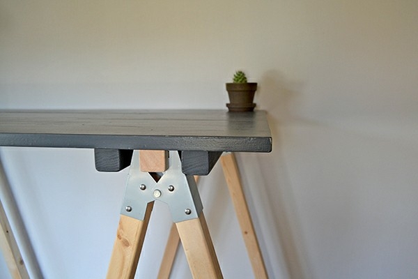 Sawhorse Concrete Table 120 ソーホース コンクリート テーブル 馬脚 什器 アンティーク セメント インダストリアル_画像2