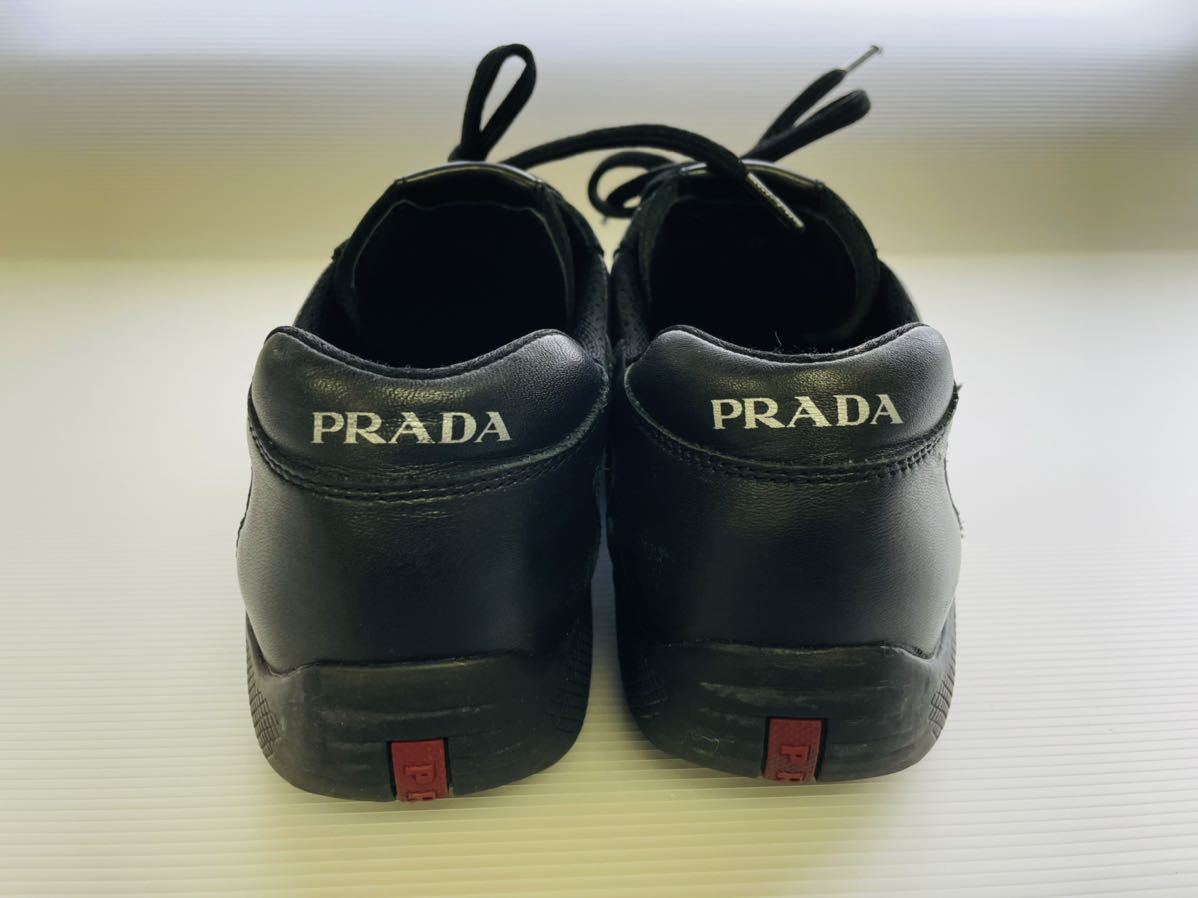 プラダ PRADA メンズ スニーカー 4E1298 8 レザー ブラック 黒 サイズ8