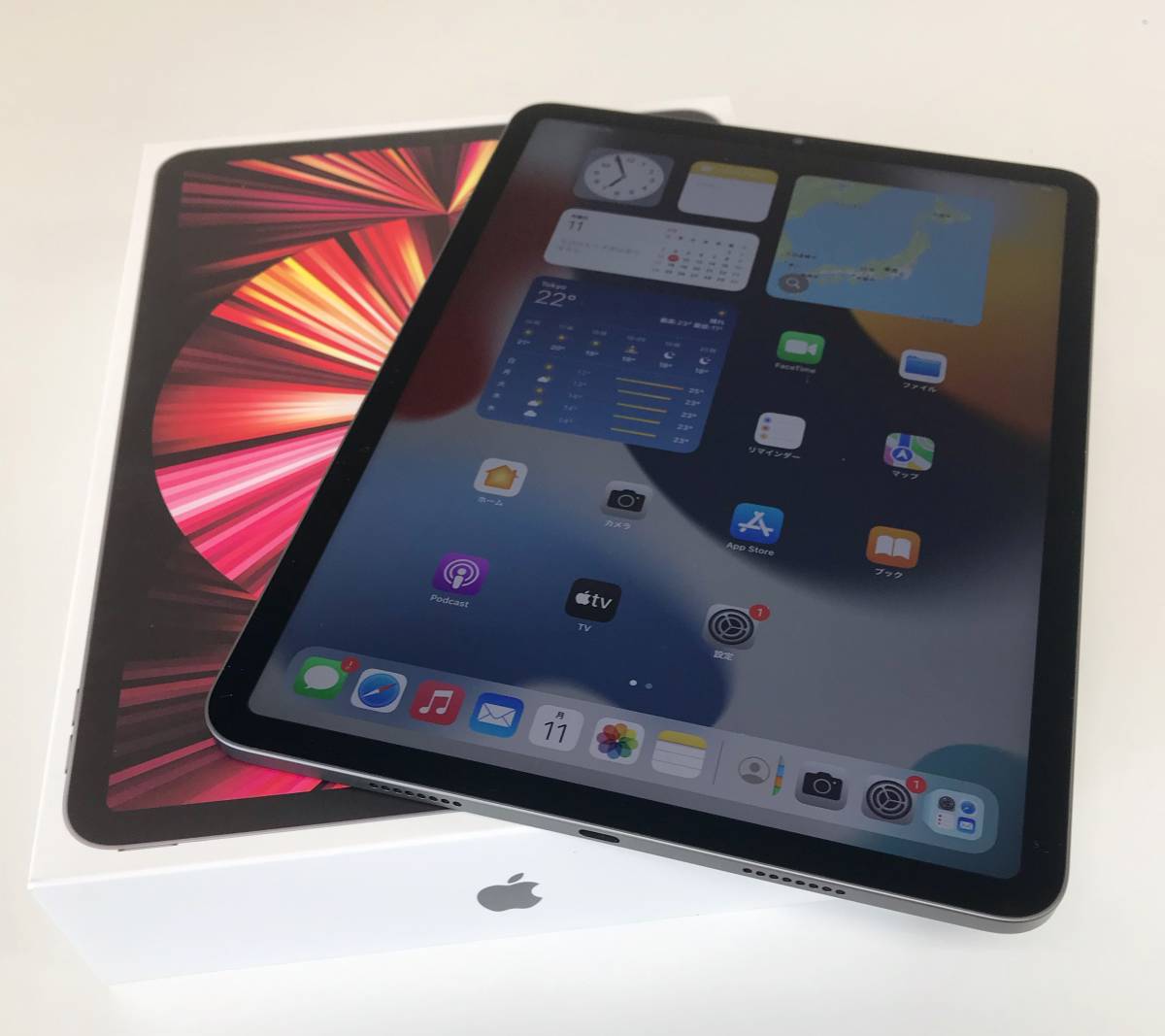 θ【ABランク】Apple iPad Pro 11インチ (第3世代) Wi-Fiモデル 128GB スペースグレイ MHQR3J/A 箱/ケーブル/AC付き アップル S50325940242