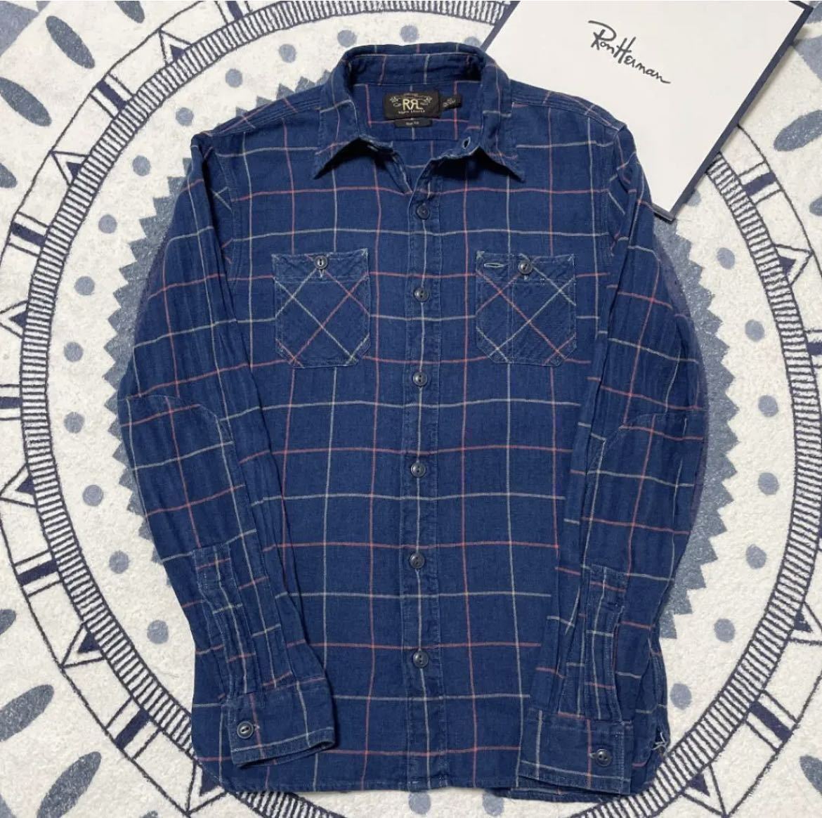 少量生産☆RRL☆インディゴ チェックシャツ ロンハーマン RHC