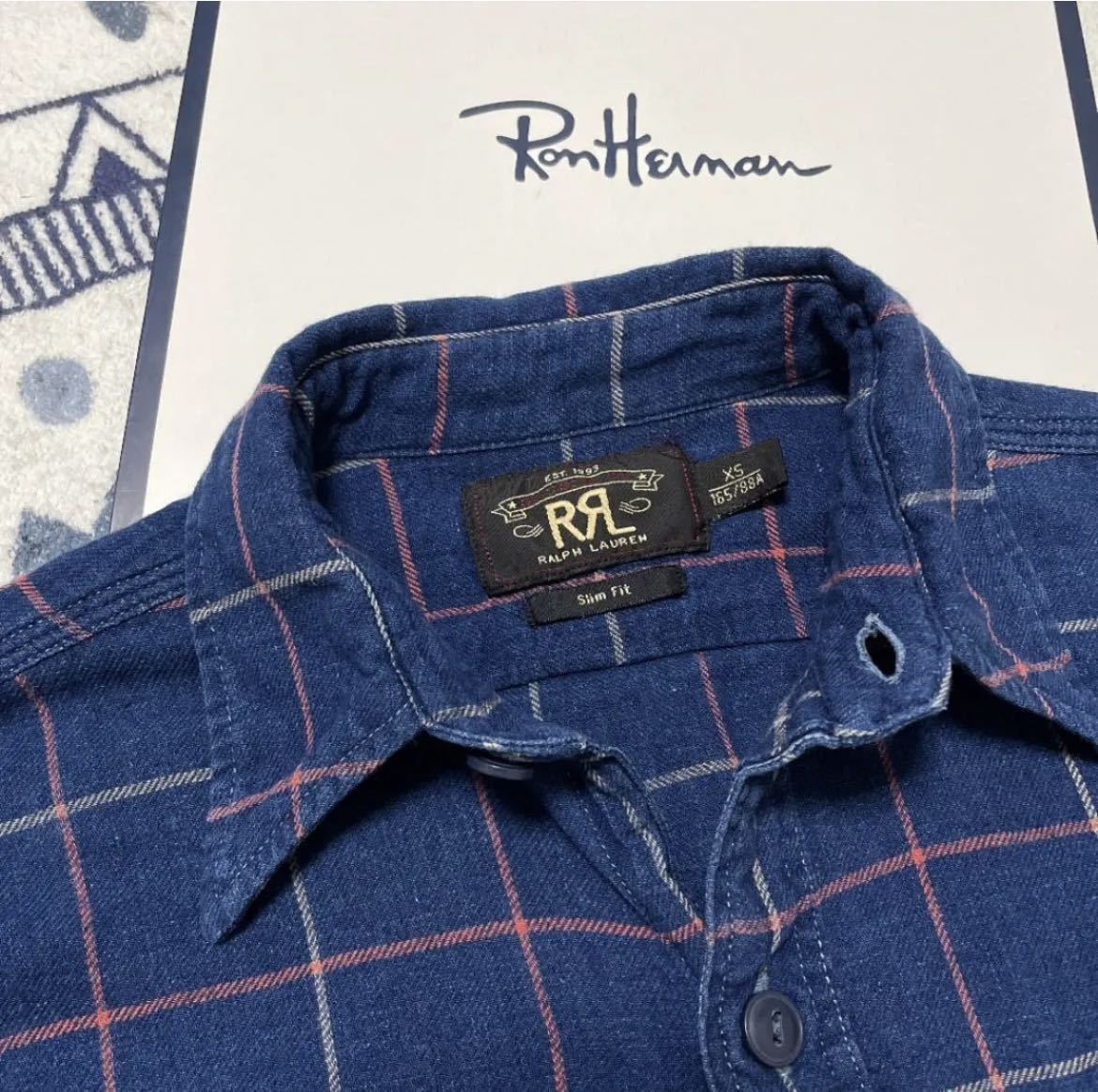 少量生産☆RRL☆インディゴ チェックシャツ ロンハーマン RHC