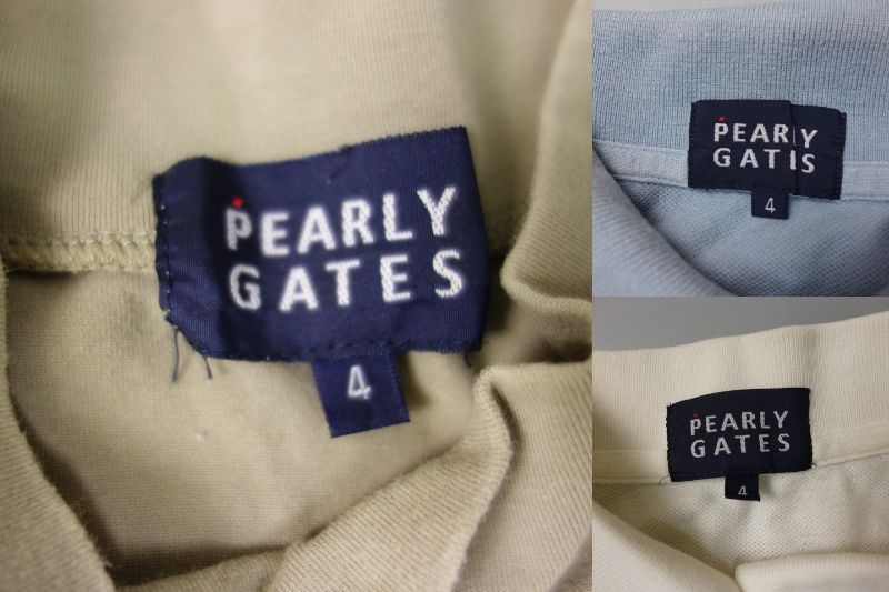 1円 3点 PEARLY GATES パーリーゲイツ ロゴ/刺繍 半袖 ポロシャツ ハイネックTシャツ ゴルフウェア メンズ 4_画像9