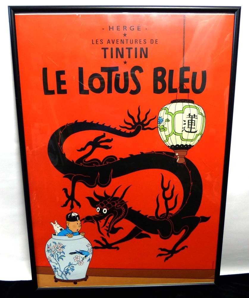 【逸品】 タンタンの冒険 / 印刷物(額装)【中古】10h-6-009 / Bleu　ポスター Lotus Le - Tintin その他