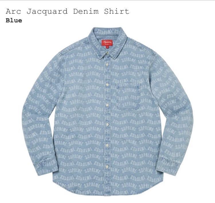 新品 L サイズ22SS Supreme Arc Jacquard Denim Shirt シュプリーム アーチ ジャガード デニム シャツ インディゴ Blue_画像1