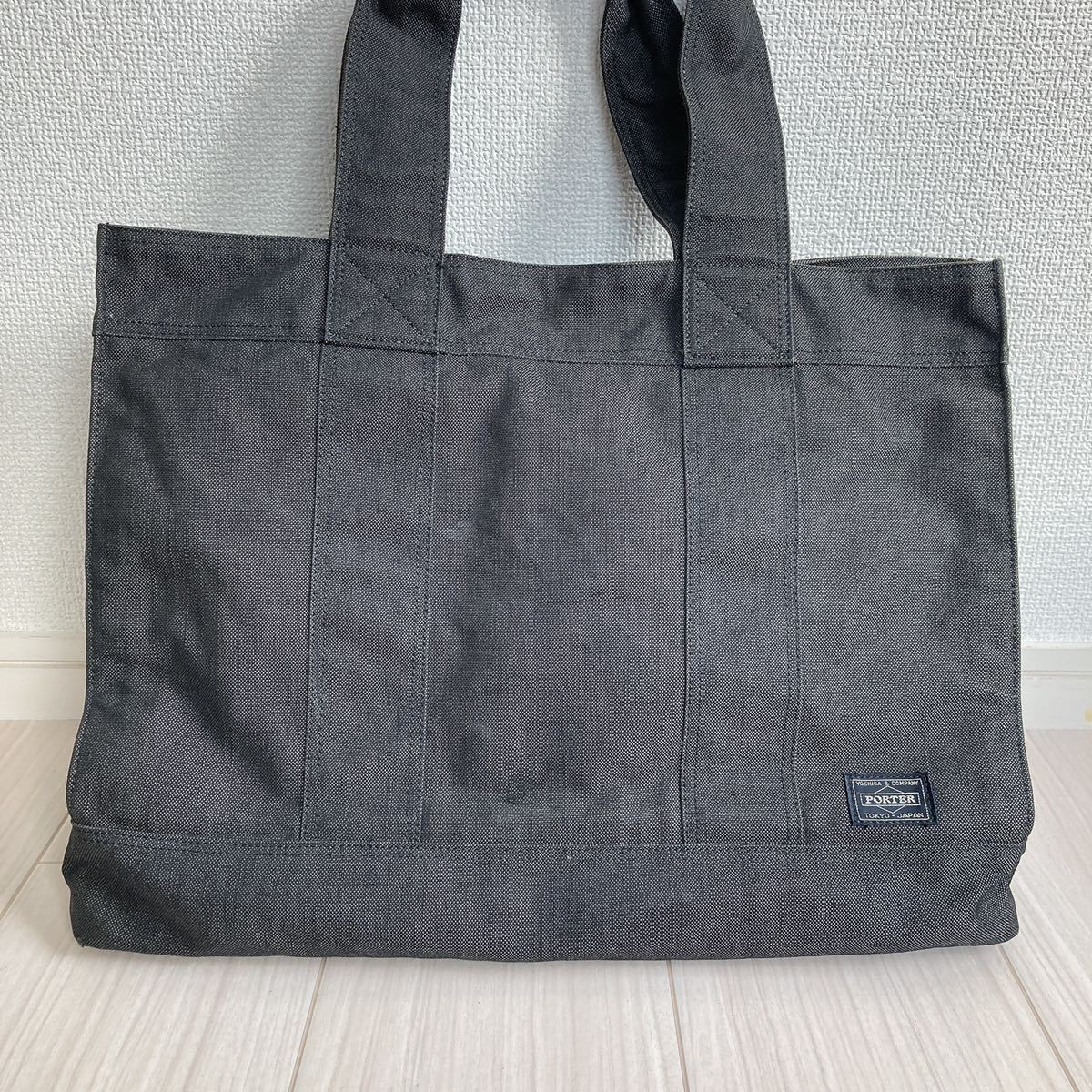 美品】PORTER ポーター デニムバッグ トートバッグ ハンドバッグ 通学
