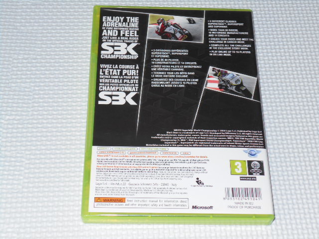 xbox360★SBK X SUPERBIKE WORLD CHAMPIOMSHIP 海外版 PAL★箱付・説明書付・ソフト付_画像2