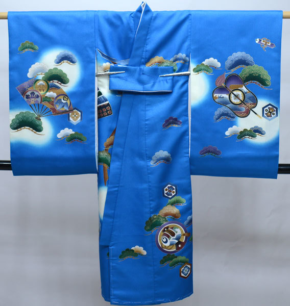 o. три . производство надеты мужчина .... .. праздничная одежда .. земля синий кимоно один . новый товар ( АО ) дешево рисовое поле магазин NO33435
