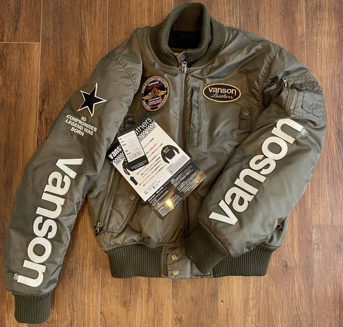 VANSON leathers MA-1 JACKET バンソン レザー ジャケット Lサイズ VS578DS-W1701-MA-1 NYLON JACKET ナイロンジャケット