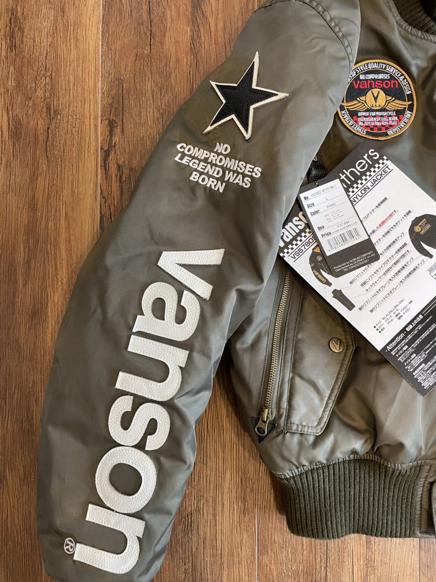 VANSON leathers MA-1 JACKET バンソン レザー ジャケット Lサイズ VS578DS-W1701-MA-1 NYLON JACKET ナイロンジャケット 5