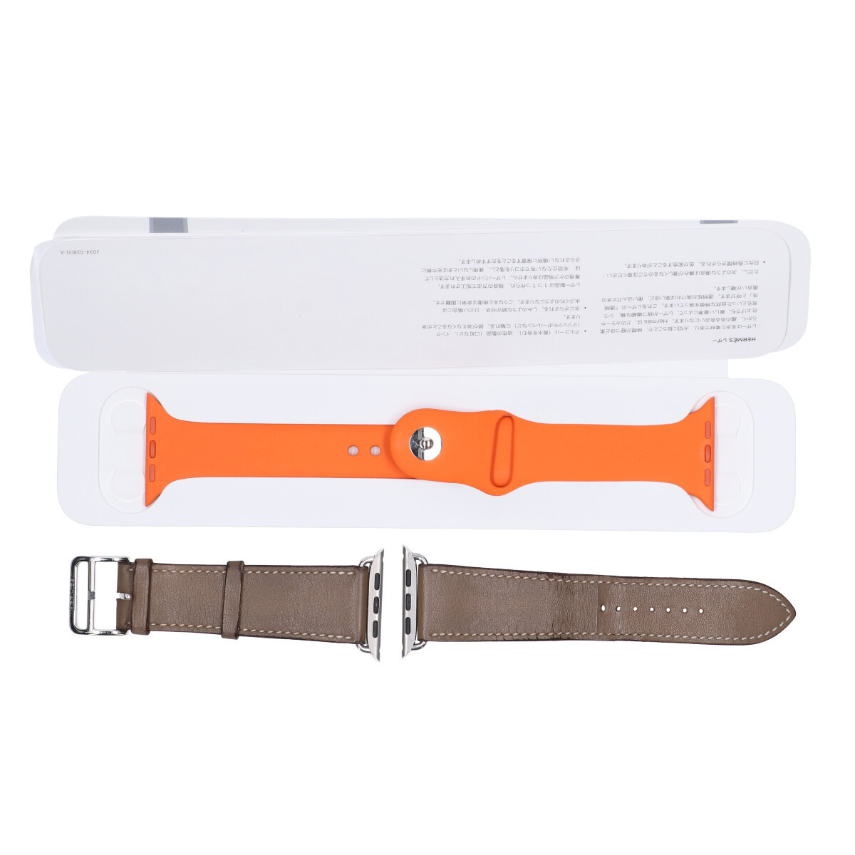 [1 jpy ]HERMES Apple Watch MJ493J/A Series6 44mm GPS+Cellular model simple toe ru leather strap smart watch 