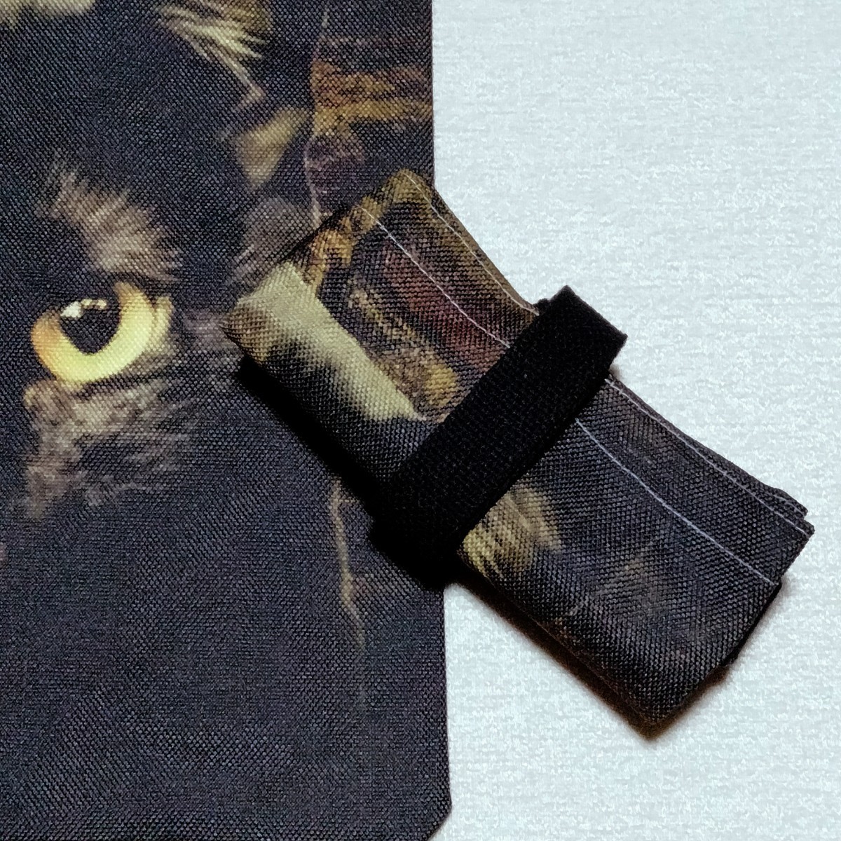 【トートバッグ】折りたたみ　エコバッグ　匿名配送　猫グッズ　ネコ　ねこ　猫　ショッピング　旅行　補助バッグ　サブバッグ　黒猫F