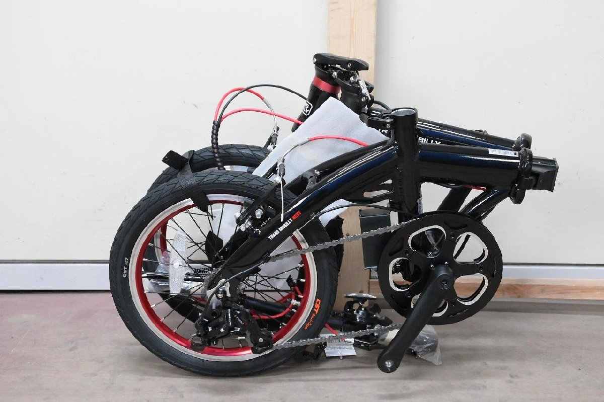試走程度 トランスモバイリー ULTRA LIGHT E-BIKE 折り畳み電動アシスト自転車 AL-FDB163E-N ブラック 92209-01 TRANS MOBILLY NEXT163_画像4