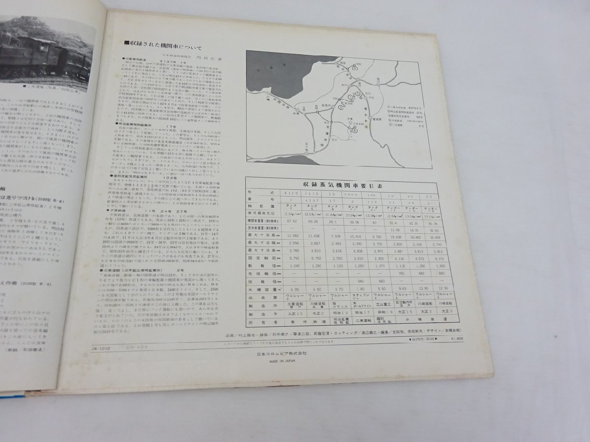 【HG-0048】美盤 帯付LP さいはての鉱山に車輪はきしむ さらば日本の蒸気機関車　2 　北海道私鉄蒸気機関車 1969年　【千円市場】_画像7