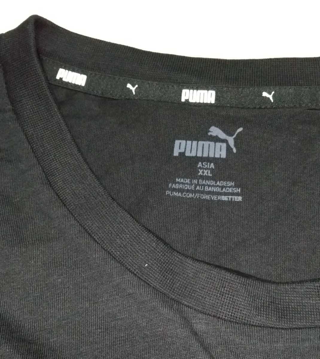 未使用 PUMA ボックス ビッグ ロゴ プリント 半袖Tシャツ メンズ サイズ XXL 102-106 プーマ ジャパン 581386 ブラック黒ホワイト白 綿100%_※サイズはXXLです。