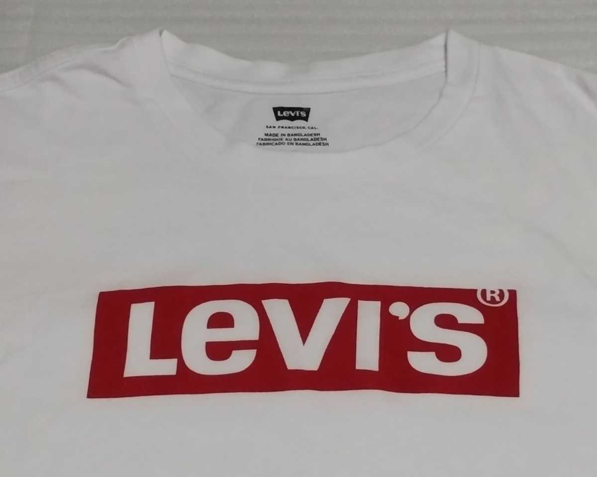 未使用 LEVI'S LEVIS リーバイス半袖ボックス ロゴTシャツ クルーネック ティー ホワイト白レッド赤 メンズ サイズ L ジャパンXL 224910424_プリントの部分です。