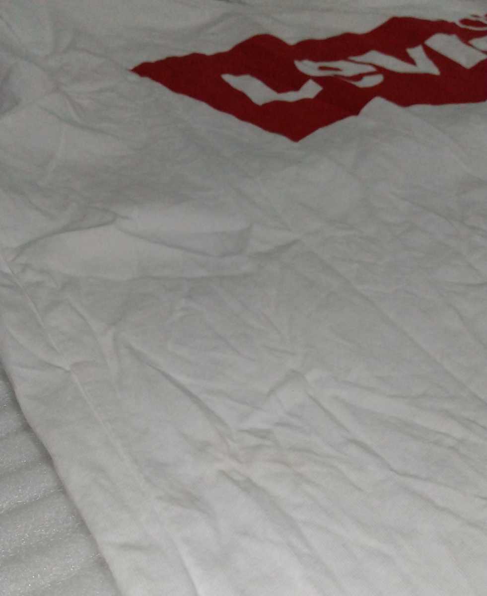 未使用 LEVI'S LEVIS リーバイス レディース女性用ウィメンズ サイズL半袖バットウイング ロゴTシャツ トップス ティー ホワイト白レッド赤_※多少の汚れがあります。