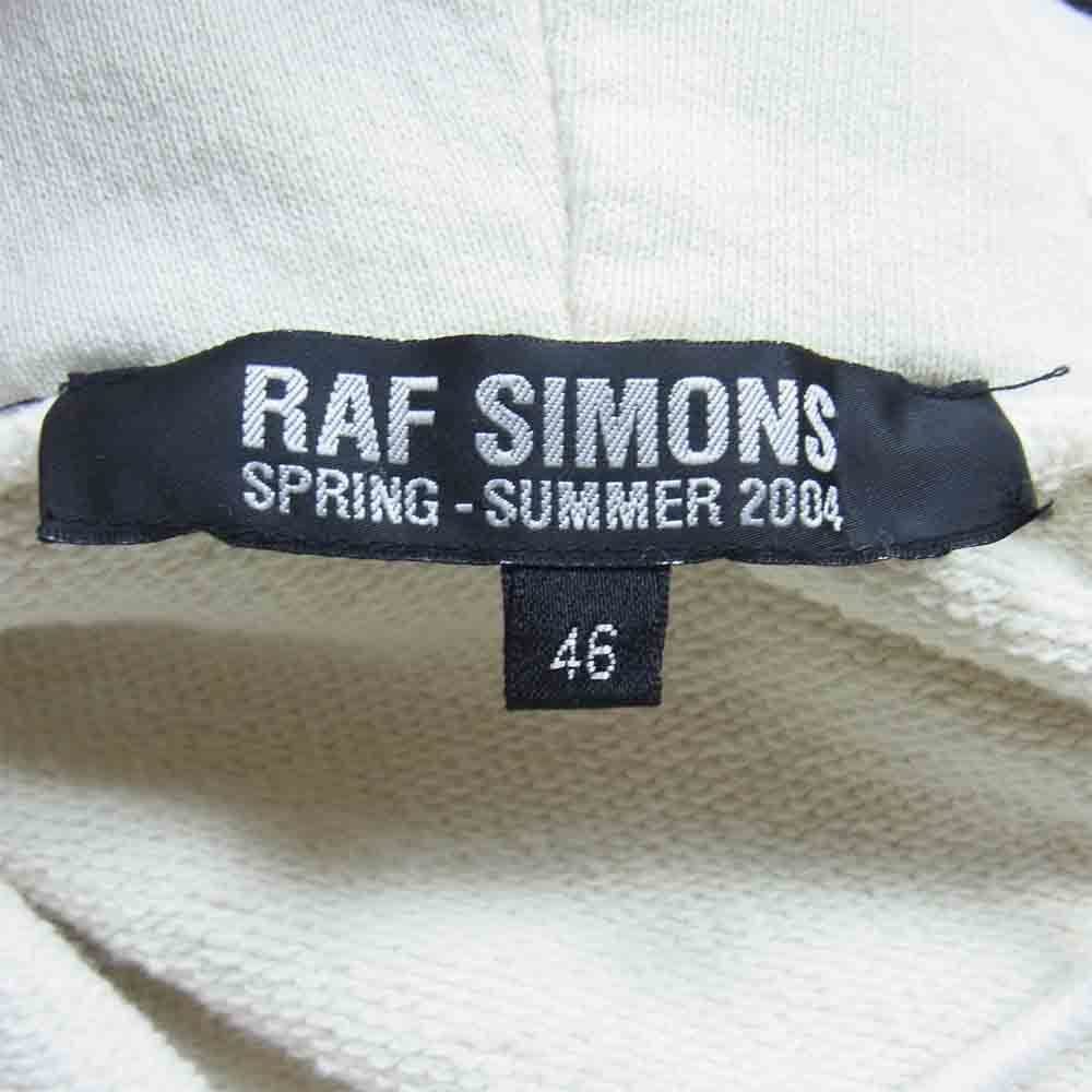 RAF SIMONS ラフシモンズ 04SS 宗教期 Waves期 ほつれ加工 パーカー オフホワイト系 46【中古】 【即決】_画像4