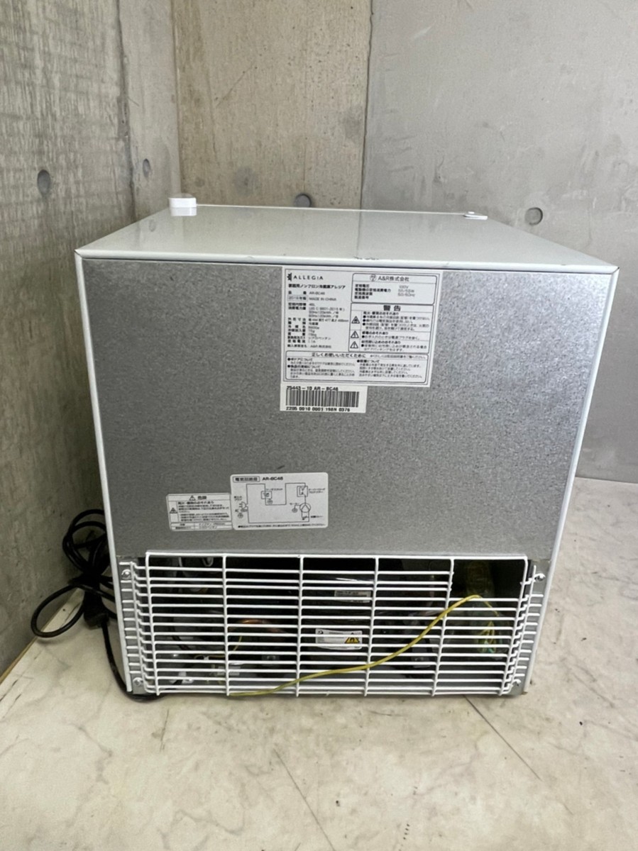 SG050926 ALLEGiA 1ドア 冷蔵庫 AR-BC46 小型冷蔵庫 46L 2019年製 前面ヘコミ有り 単身 一人暮らし 動作確認済み_画像8