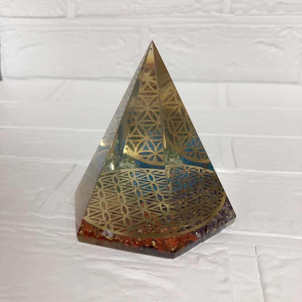 オルゴナイト ピラミッド型 水晶 ピラミッド 六角錐 パワーストーン 