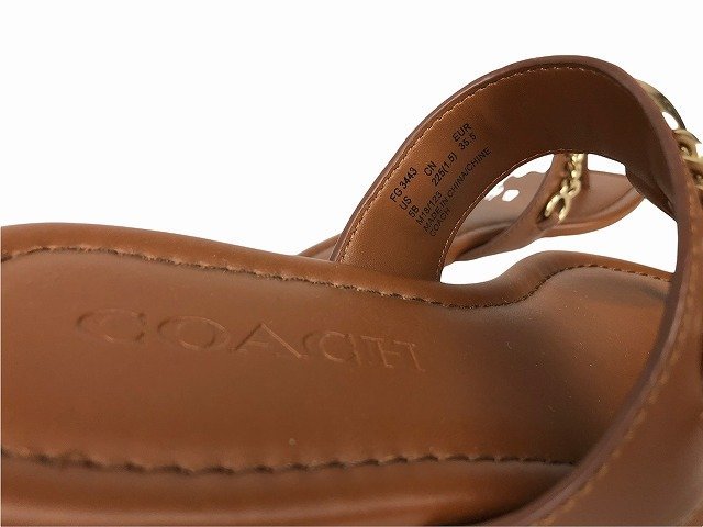 COACH / コーチ トングサンダル レザー FG3443 チェーン レディース
