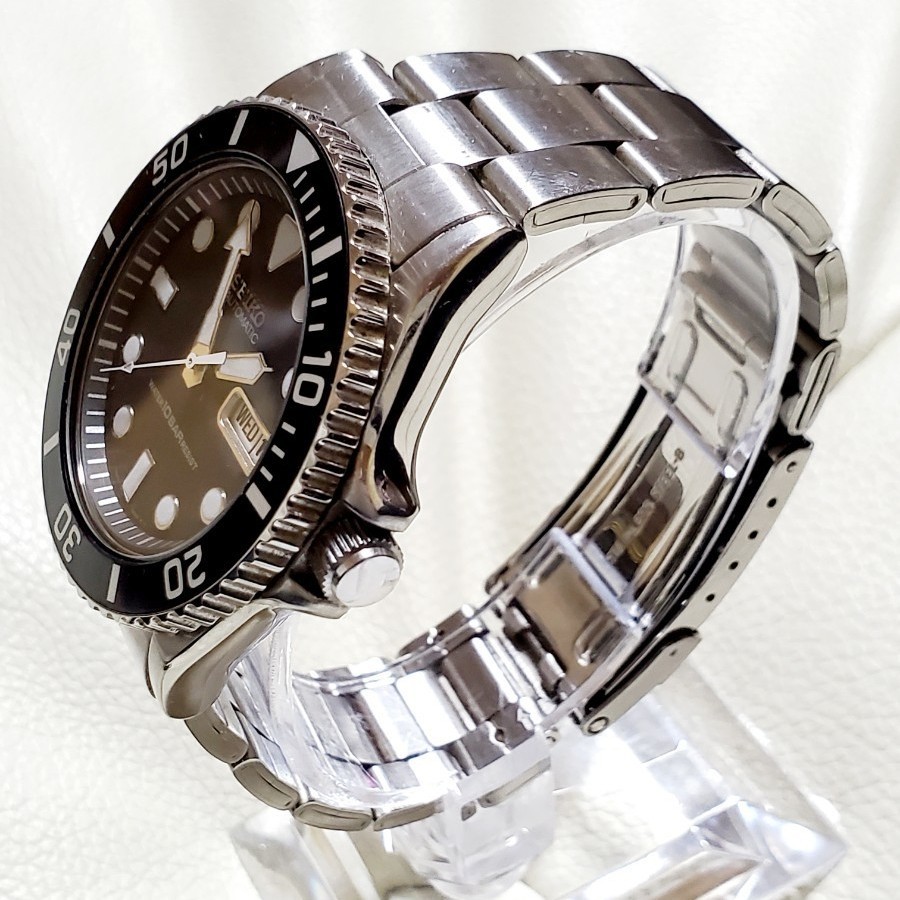 良品 SEIKO セイコー ダイバー デイデイト ブラック 自動巻き メンズ