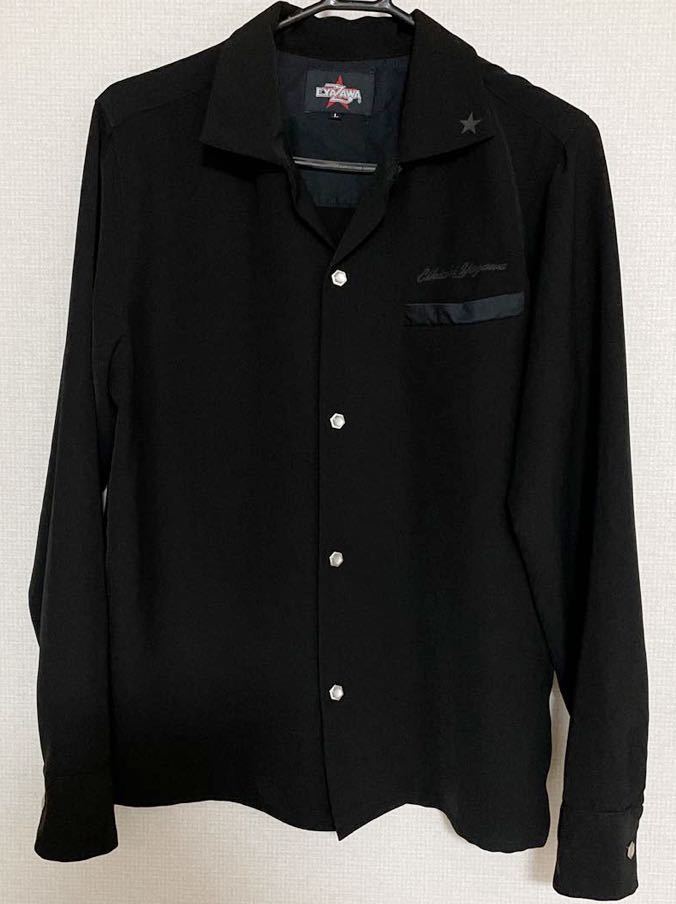 ◇完売商品◇矢沢永吉 ドレスシャツ ロゴ ブラック Lサイズ ◇完売商品◇矢沢永吉 ドレスシャツ ロゴ ブラック Lサイズ