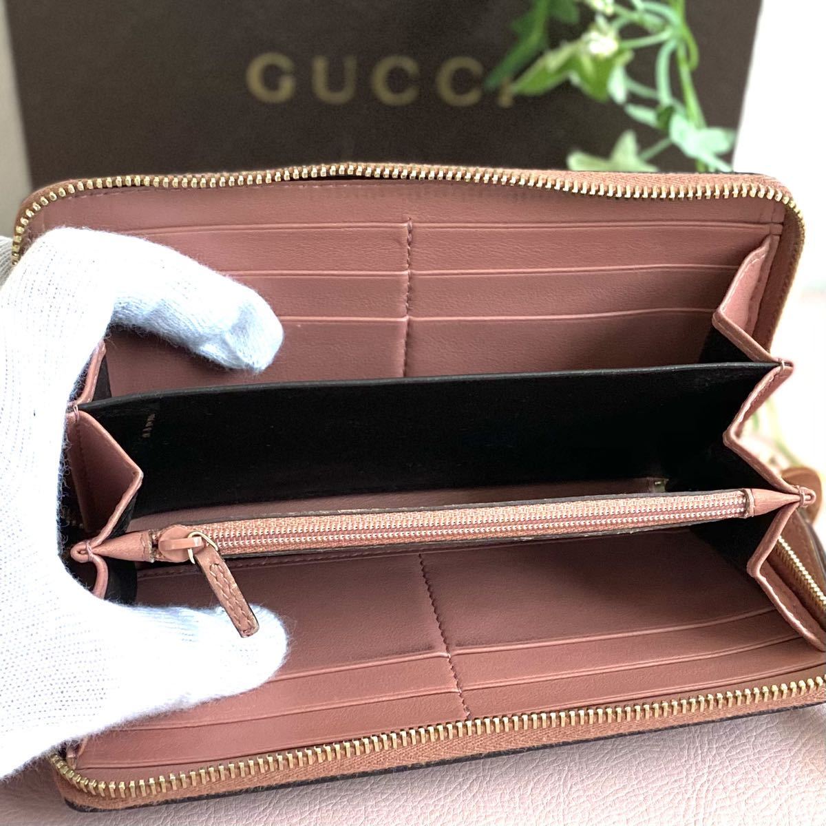 【本物保証】美品 GUCCI シマ ブラック ラウンドファスナー ジッピー シマ 長財布 ダブルG 1円 グッチ 黒 SOHO ロックG 大人気 SIMA_画像6