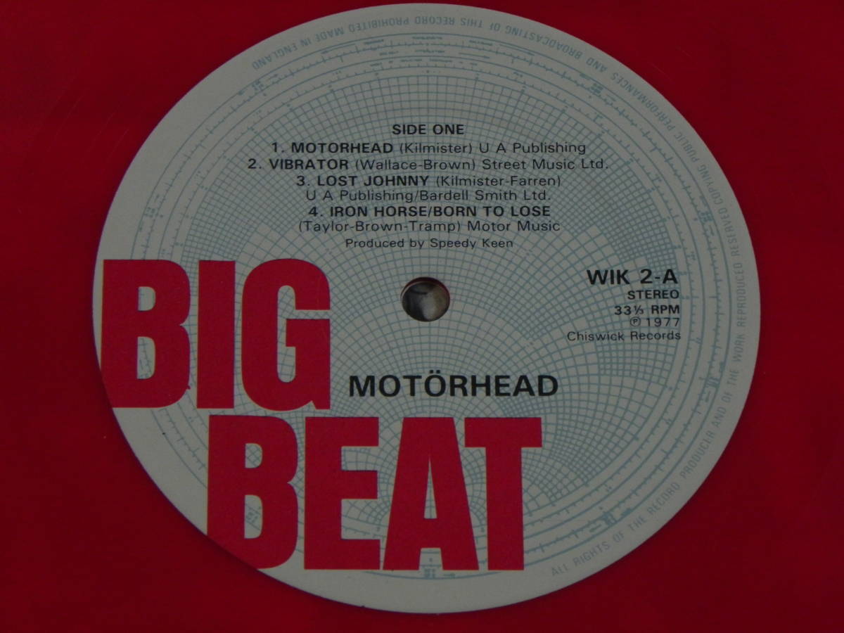1799円 セール特価 MOTORHEAD カラーレコード 赤 モーターヘッド ファーストアルバム Chiswick Records BIG BEAT WIK 2 UK盤LP
