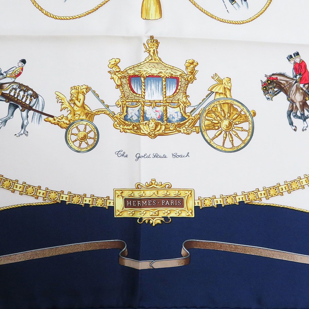 エルメス カレ 90 THE ROYAL MEWS 王室の馬小屋 スカーフ シルク 大判