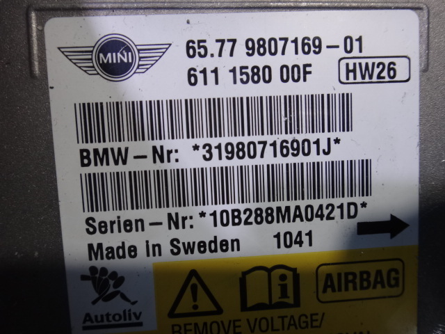 BMW ミニ クロスオーバー R60 等 エアバック コンピューター ユニット 品番 9807169 [4095]_画像2