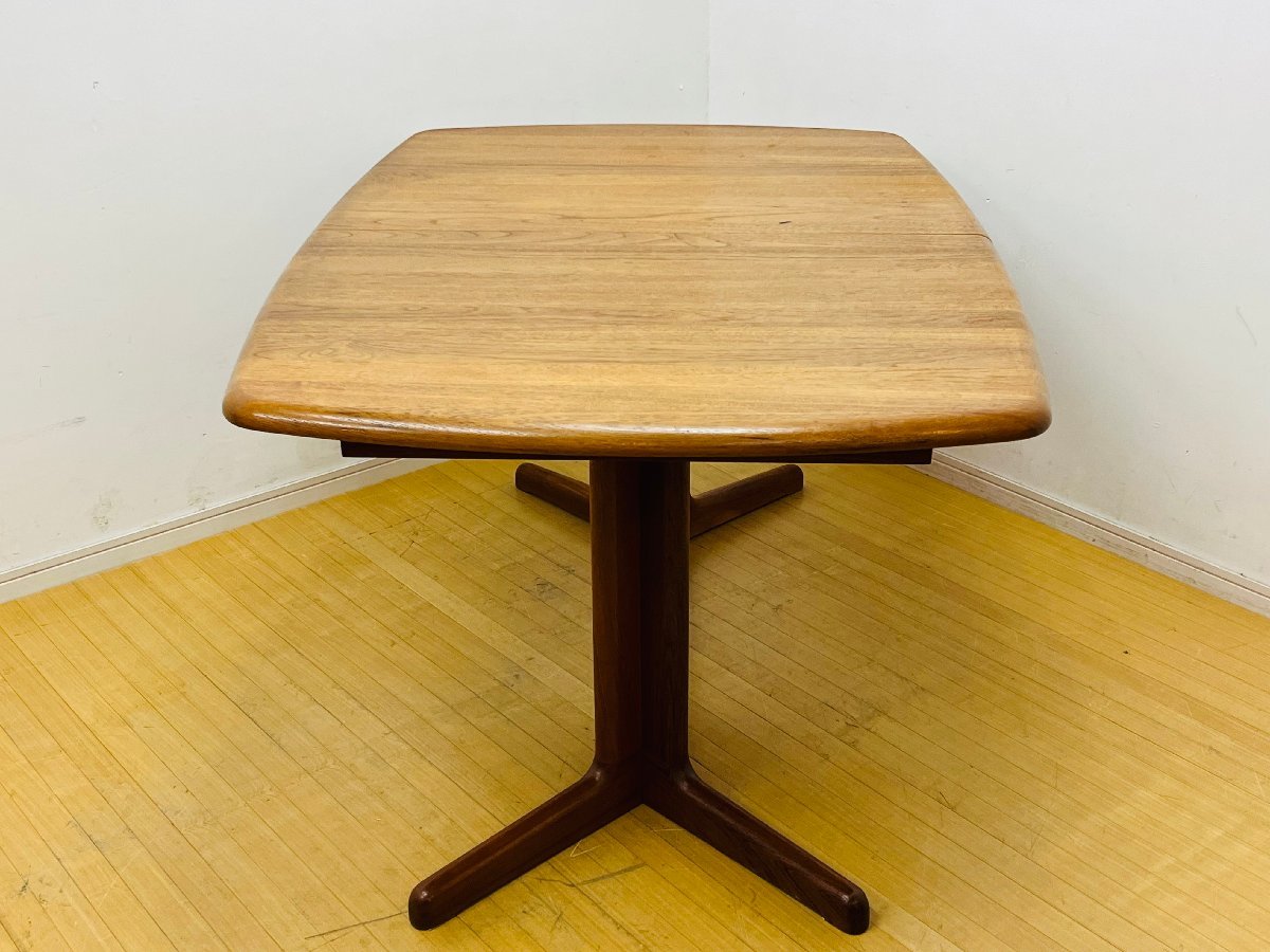 ◆【希少】GUDME グドメ 伸縮式ダイニングテーブル 1960年代 デンマーク製 チーク 無垢 北欧 参考価格148,000円 中古 名古屋市_画像9