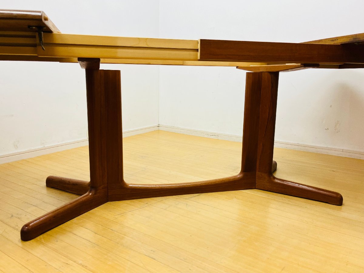 ◆【希少】GUDME グドメ 伸縮式ダイニングテーブル 1960年代 デンマーク製 チーク 無垢 北欧 参考価格148,000円 中古 名古屋市_画像7