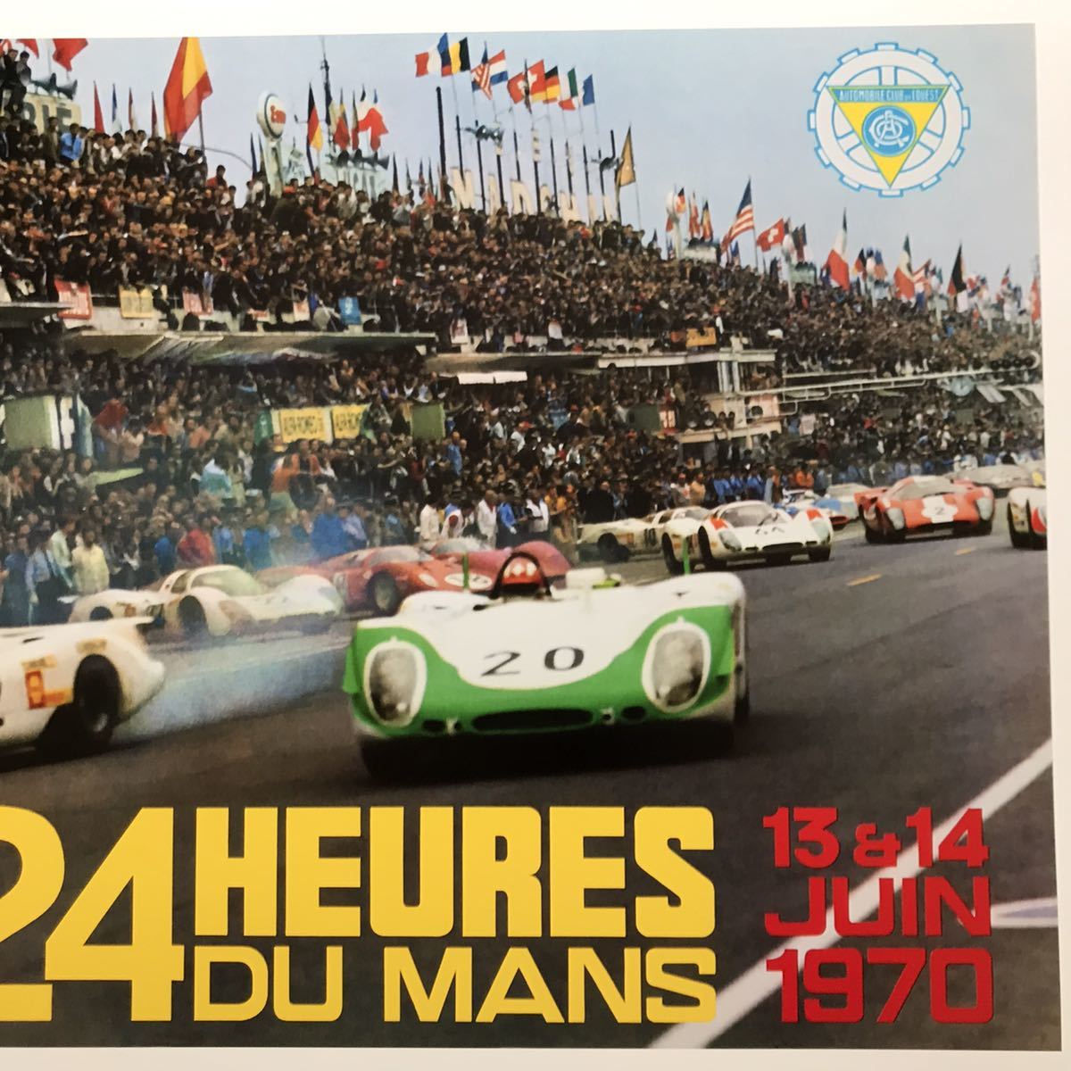 ポスター★1970年 ル・マン24時間レース ★24 Heures du Mans/ユノディエール/ポルシェ/フェラーリvsフォードの画像3