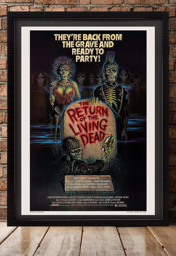 US版ポスター『バタリアン』（The Return of the Living Dead）★ナイト・オブ・ザ・リビングデッド/ゾンビ//オバンバ_額装イメージ（額は付属しません）