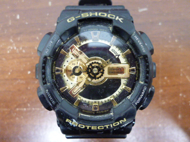 CASIO G-SHOCK GA-110GB ブラック ゴールド Gショック 腕時計 不動 動作未確認 ジャンク扱い 激安1円スタート_画像1